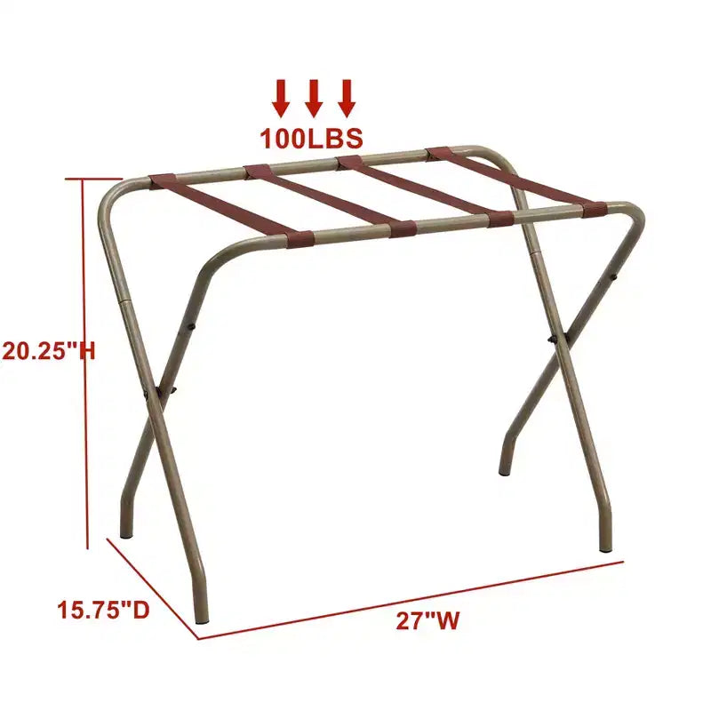 Porte-bagages pliable, support de valise élégant, doré