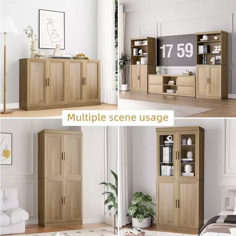 Meuble de rangement d'appoint - Organisateur polyvalent avec étagères réglables et gestion des câbles