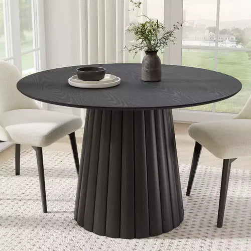 Table de salle à manger ronde en bois massif de 46 pouces