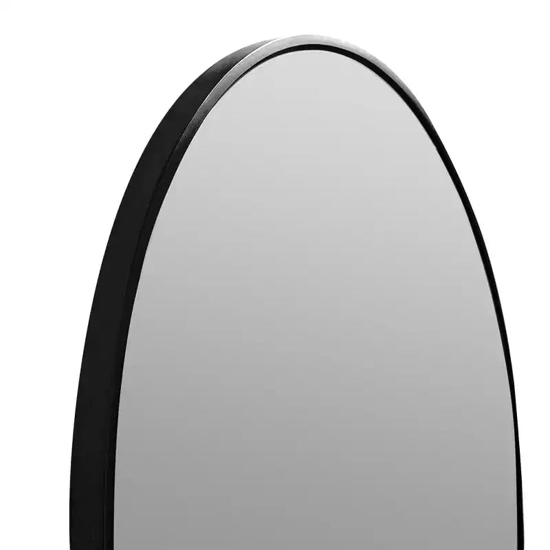Miroir Mural Arqué de Sol Pleine Longueur 64x21 en Alliage d'Aluminium à Cadre Fin, Angle Droit, en Verre HD, Décor Moderne pour Chambre, Salon, Entrée, Noir