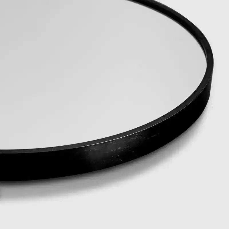 Miroir Mural Arqué de Sol Pleine Longueur 64x21 en Alliage d'Aluminium à Cadre Fin, Angle Droit, en Verre HD, Décor Moderne pour Chambre, Salon, Entrée, Noir