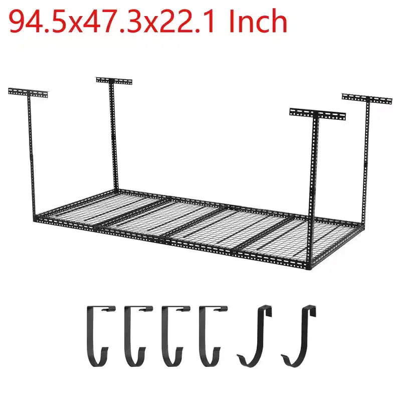 Overhead Garage Storage Height Adjustable Ceiling Metal Rack 660 LBS Capacity