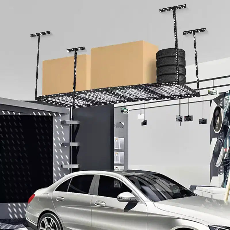 Support de rangement suspendu réglable en hauteur pour garage, en métal, capacité 300 kg