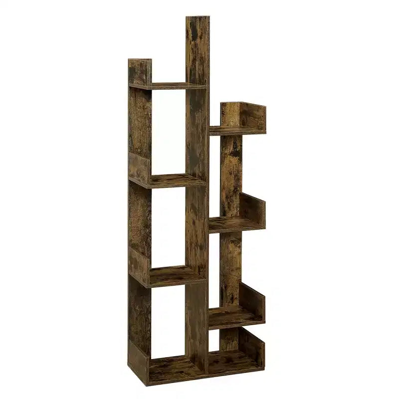 Bibliothèque arbre, 8 étagères géométriques en bois, présentoir, étagères en forme d'arbre, organisateur pour salon, bureau à domicile