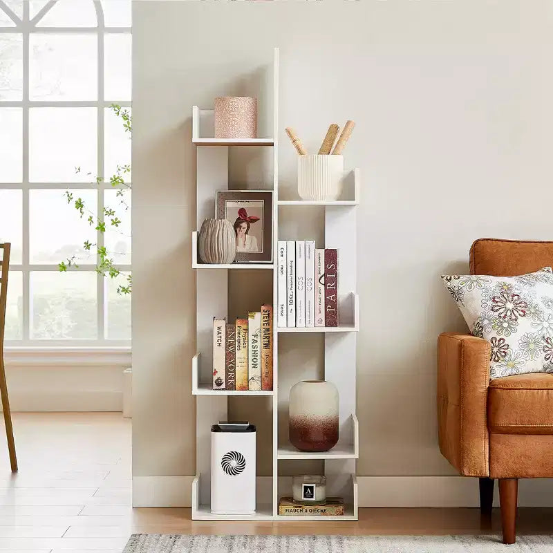 Bibliothèque arbre, 8 étagères géométriques en bois, présentoir, étagères en forme d'arbre, organisateur pour salon, bureau à domicile