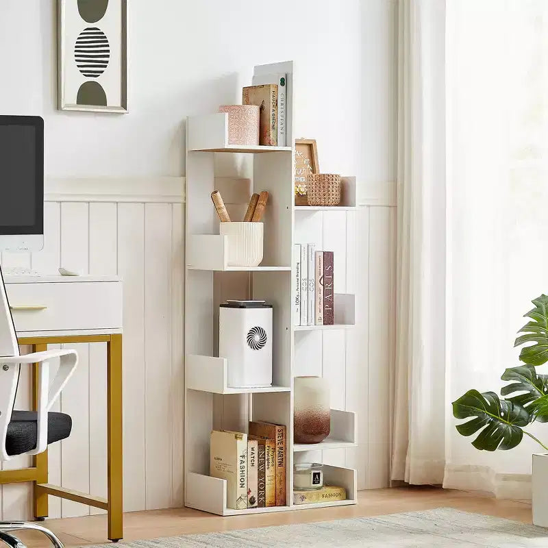 Bibliothèque arbre, 8 étagères géométriques en bois, présentoir, étagères en forme d'arbre, organisateur pour salon, bureau à domicile