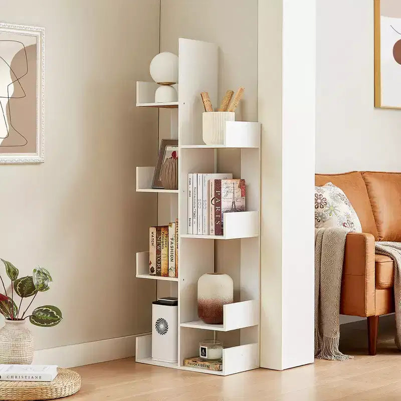 Bibliothèque arbre, 8 étagères géométriques en bois, présentoir, étagères en forme d'arbre, organisateur pour salon, bureau à domicile