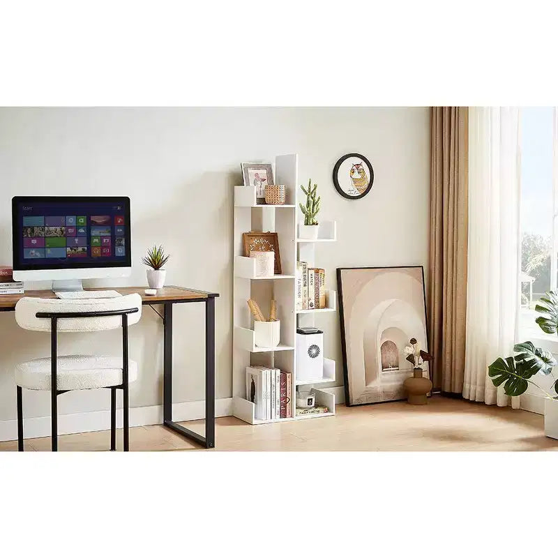 Bibliothèque arbre, 8 étagères géométriques en bois, présentoir, étagères en forme d'arbre, organisateur pour salon, bureau à domicile
