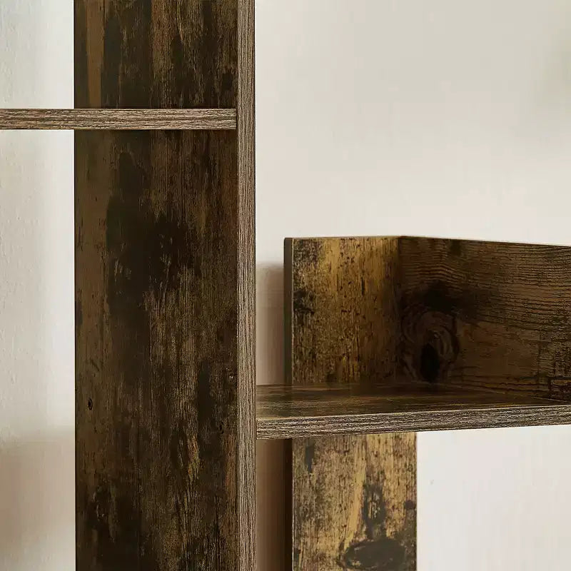 Bibliothèque arbre, 8 étagères géométriques en bois, présentoir, étagères en forme d'arbre, organisateur pour salon, bureau à domicile