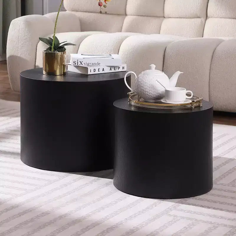 Ensemble de 2 tables basses rondes, aucun assemblage requis, pour salon, bureau, chambre