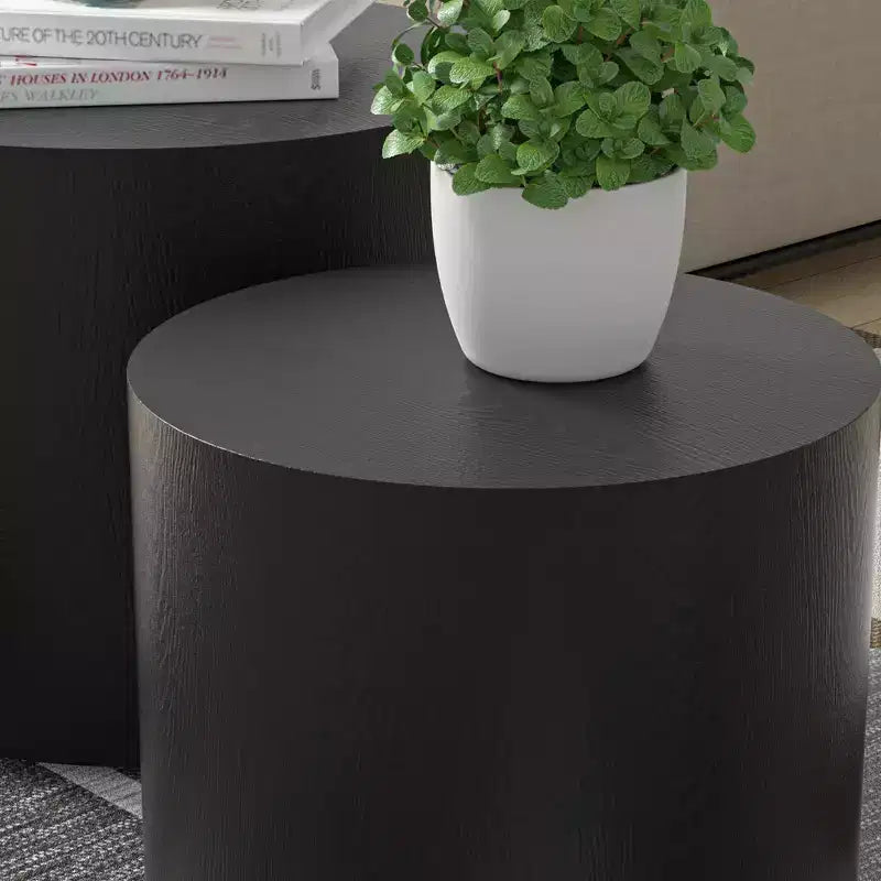 Ensemble de 2 tables basses rondes, aucun assemblage requis, pour salon, bureau, chambre