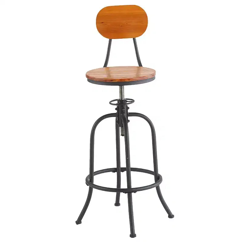 The Lakeside Collection Adjustable Swivel Stool with Back -