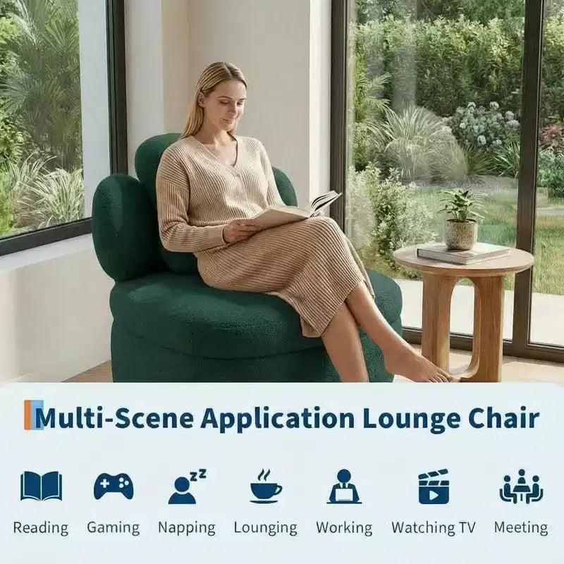 Fauteuil pivotant à 360° avec rangement dissimulé, fauteuil baquet ergonomique avec revêtement moelleux pour salon, chambre et bureau