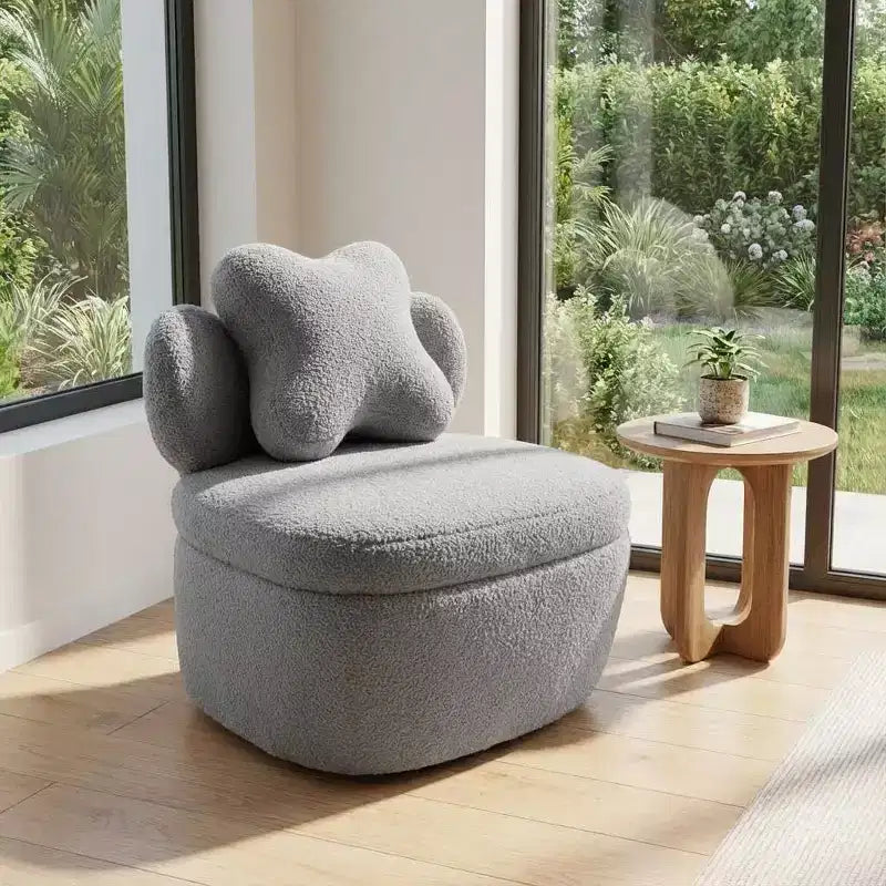 Fauteuil pivotant à 360° avec rangement dissimulé, fauteuil baquet ergonomique avec revêtement moelleux pour salon, chambre et bureau