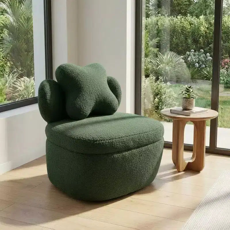 Fauteuil pivotant à 360° avec rangement dissimulé, fauteuil baquet ergonomique avec revêtement moelleux pour salon, chambre et bureau