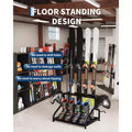 Storage Rack, Freestanding Floor Stand Holder Holds 4 Pairs of Skis, Poles, Boots, Helmet & Organizer for Garage, Basement, Home, 23x19x16 In