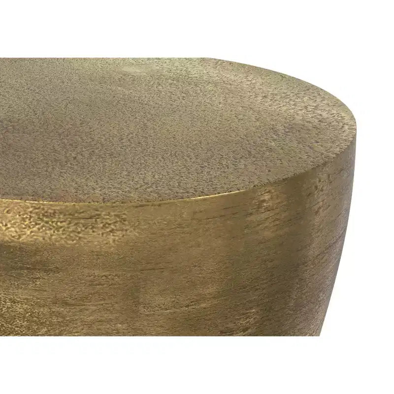 Table d'appoint contemporaine en aluminium moulé de 17 pouces de large, en laiton antique, entièrement assemblée