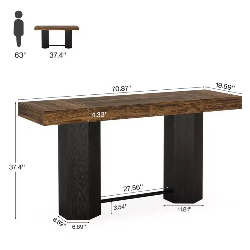 Table haute GDFStudio Joyce Modern 71 aspect bois