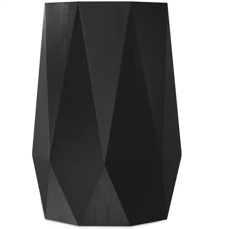 TABLE D'APPOINT CONTEMPORAINE, EN BOIS D'ACACIA MASSIF, POLYGONALE, 38 CM DE LARGE, ENTIÈREMENT ASSEMBLÉE