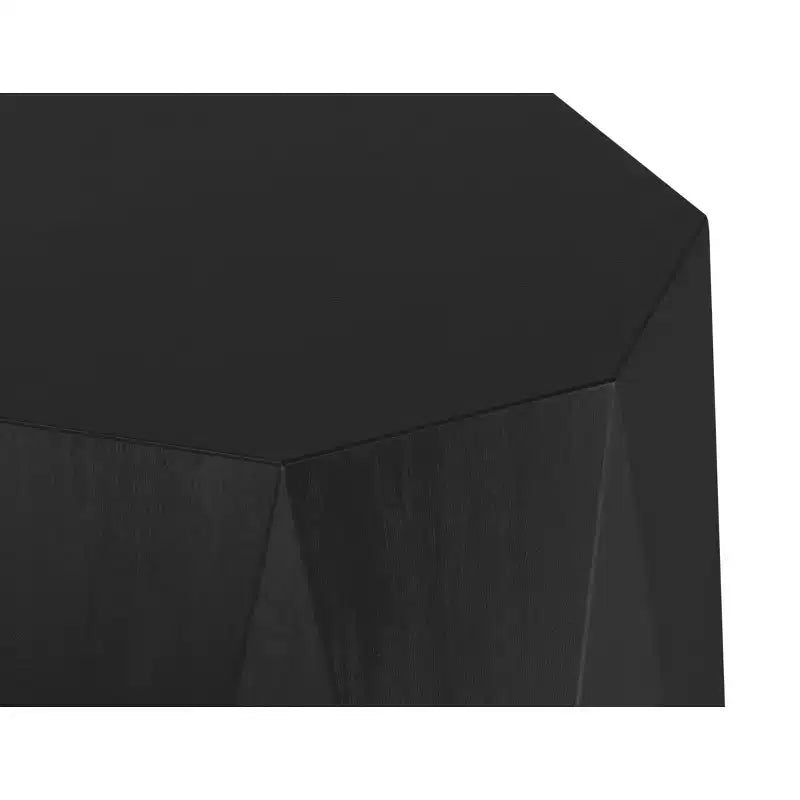 TABLE D'APPOINT CONTEMPORAINE, EN BOIS D'ACACIA MASSIF, POLYGONALE, 38 CM DE LARGE, ENTIÈREMENT ASSEMBLÉE