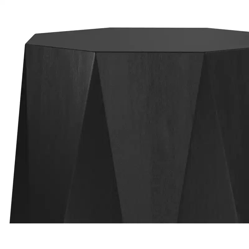 TABLE D'APPOINT CONTEMPORAINE, EN BOIS D'ACACIA MASSIF, POLYGONALE, 38 CM DE LARGE, ENTIÈREMENT ASSEMBLÉE