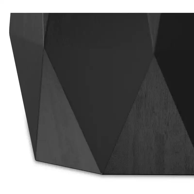 TABLE D'APPOINT CONTEMPORAINE, EN BOIS D'ACACIA MASSIF, POLYGONALE, 38 CM DE LARGE, ENTIÈREMENT ASSEMBLÉE