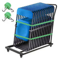 Folding Chair Rack, 300 LBS Capacity, L-Shape Vertical Folding Chair Cart for 25 Chairs,Heavy-Duty Metal Chair Storage Dolly