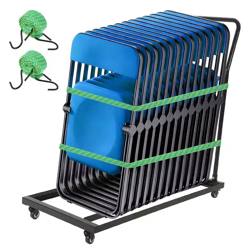 Folding Chair Rack, 300 LBS Capacity, L-Shape Vertical Folding Chair Cart for 25 Chairs,Heavy-Duty Metal Chair Storage Dolly
