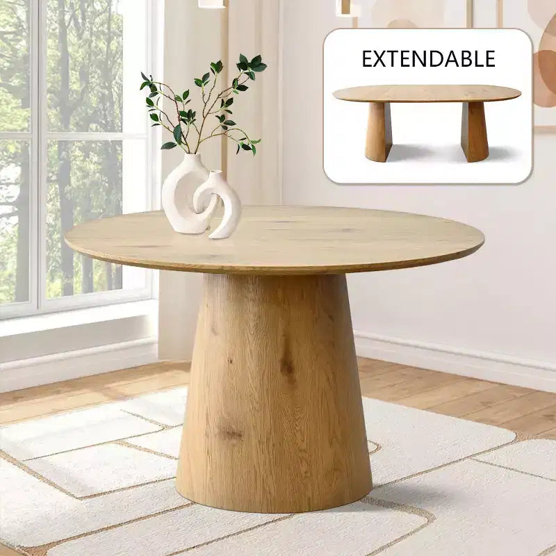 Ensemble de salle à manger extensible 47-83 pour 4 personnes, table en bois naturel et 4 chaises en chenille avec pieds en métal, idéal pour la cuisine-Panipeachy