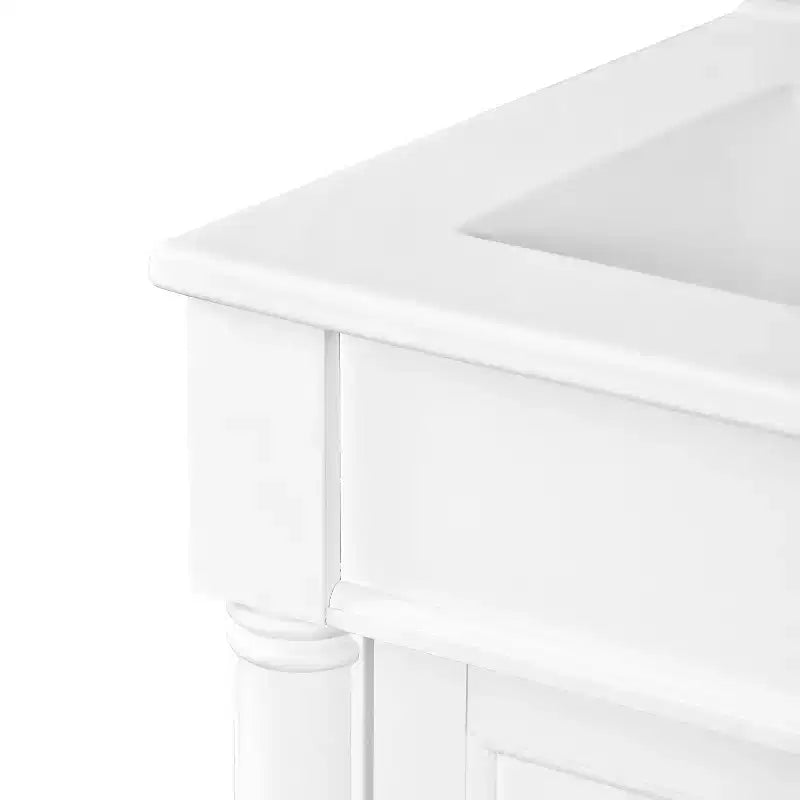 Meuble-lavabo simple vasque de 24 pouces avec évier, meuble de rangement de salle de bain moderne à deux niveaux, étagère de rangement grande capacité, blanc