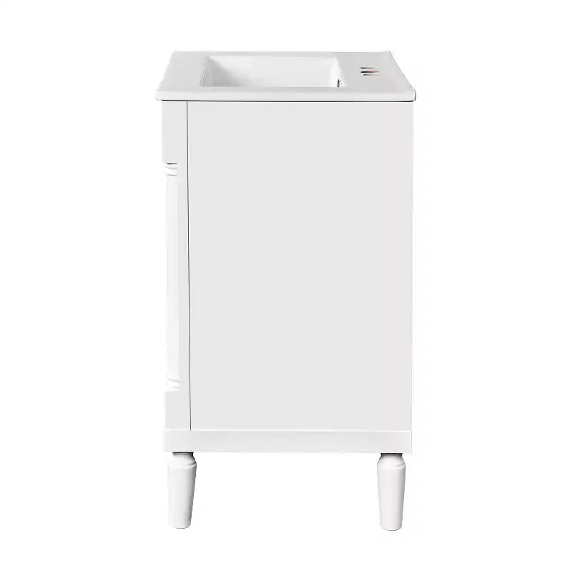 Meuble-lavabo simple vasque de 24 pouces avec évier, meuble de rangement de salle de bain moderne à deux niveaux, étagère de rangement grande capacité, blanc