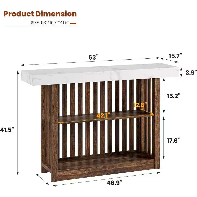 Table de bar de 160 cm de hauteur avec étagères de rangement à 2 niveaux, table à manger industrielle moderne pour restaurant, bistrot, salle à manger