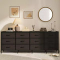 70Dresser with 12 Fabric Drawers & Charging Station | Extra Wide TV Stand for 65-80 Inch TVs, Entertainment Center Storage for Living Room, Bedroom