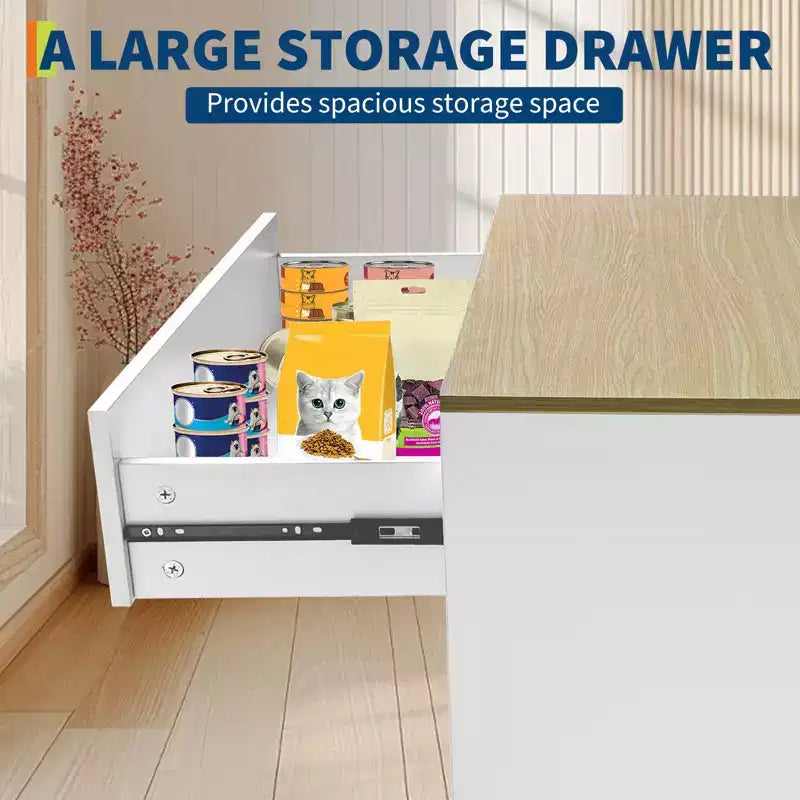 Meuble cache-litière pour chat, anti-chien, mobilier moderne pour chat avec rangement pour la maison