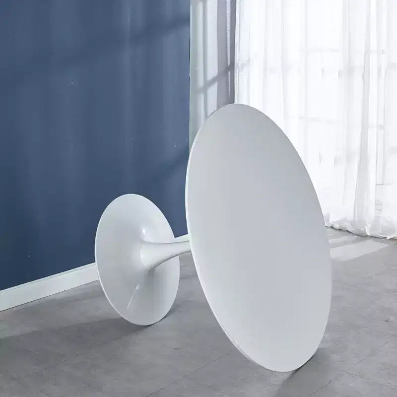 Table Tulipe de 42,1 pouces avec Plateau Rond en MDF et Pieds en Métal, pour 4-6 Personnes, Fait Également Office de Table Basse