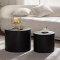 Set of 2 Round Nesting Coffee Tables with Space-Saving Design for Living Room or Bedroom