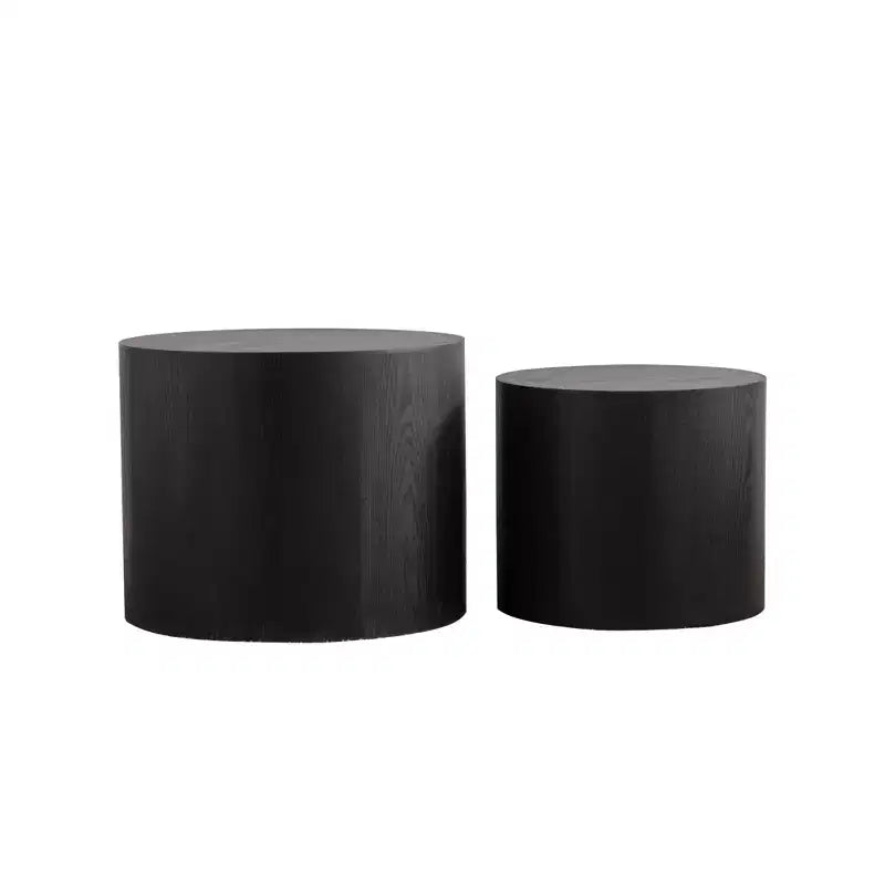 Lot de 2 tables basses gigognes rondes, design compact et gain de place, pour salon ou chambre à coucher