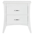 25 Wood Two Drawer Nightstand