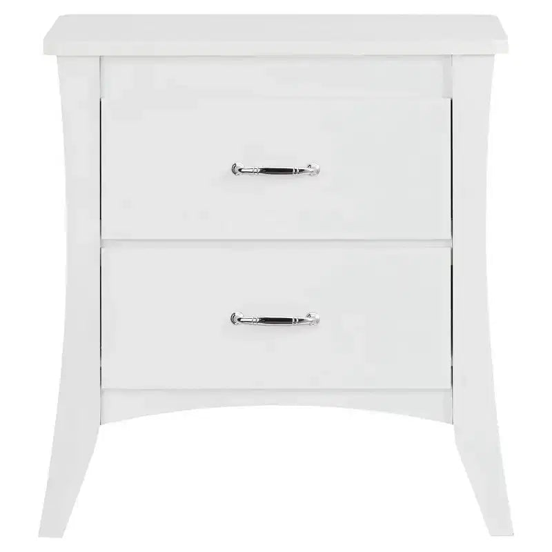 25 Wood Two Drawer Nightstand