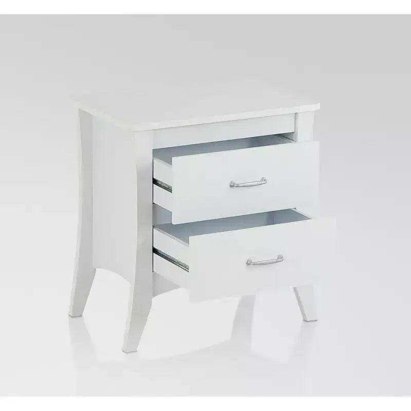 Table de chevet en bois à deux tiroirs