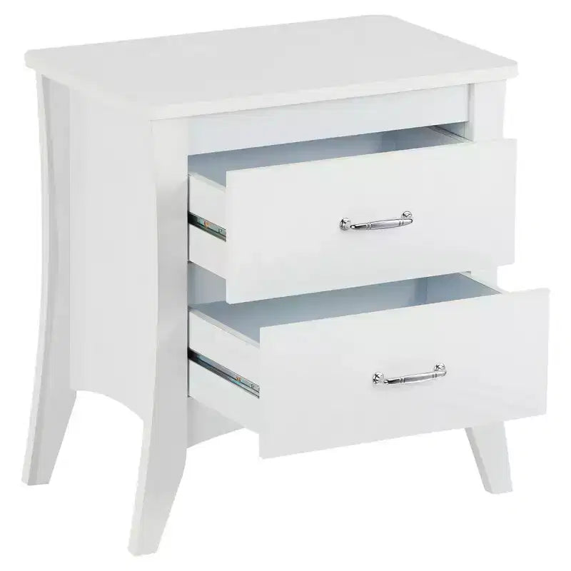 Table de chevet en bois à deux tiroirs