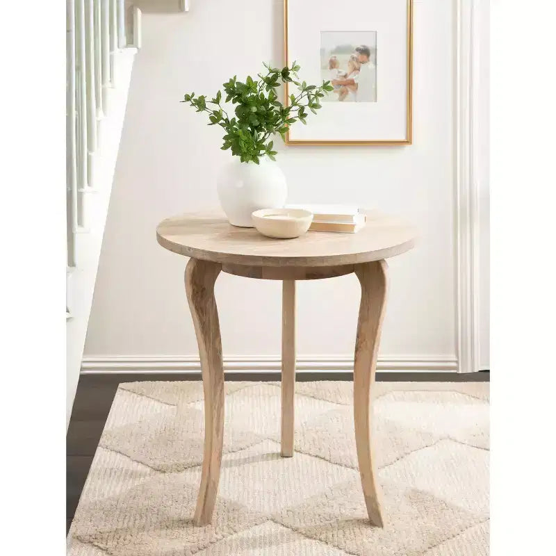 Table d'entrée ronde Mariona Kate and Laurel, 26x26x30, Naturel