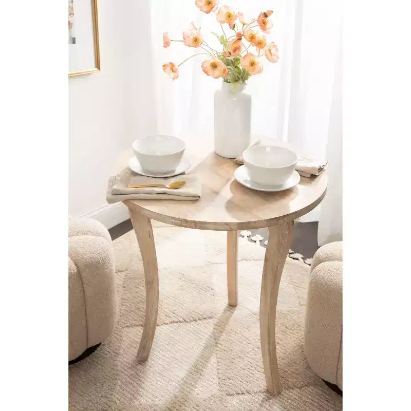 Table d'entrée ronde Mariona Kate and Laurel, 26x26x30, Naturel