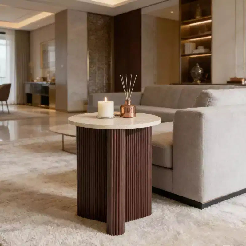 Christopher Knight Home Ursule Modern Wood Fluted End Table