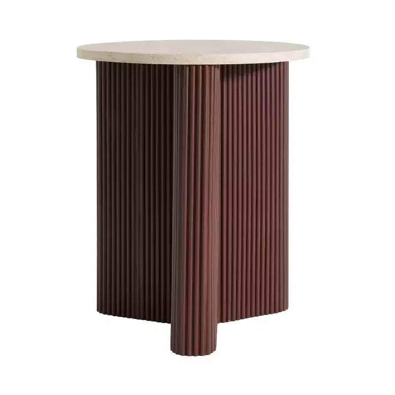 Table d'appoint cannelée en bois moderne Ursule