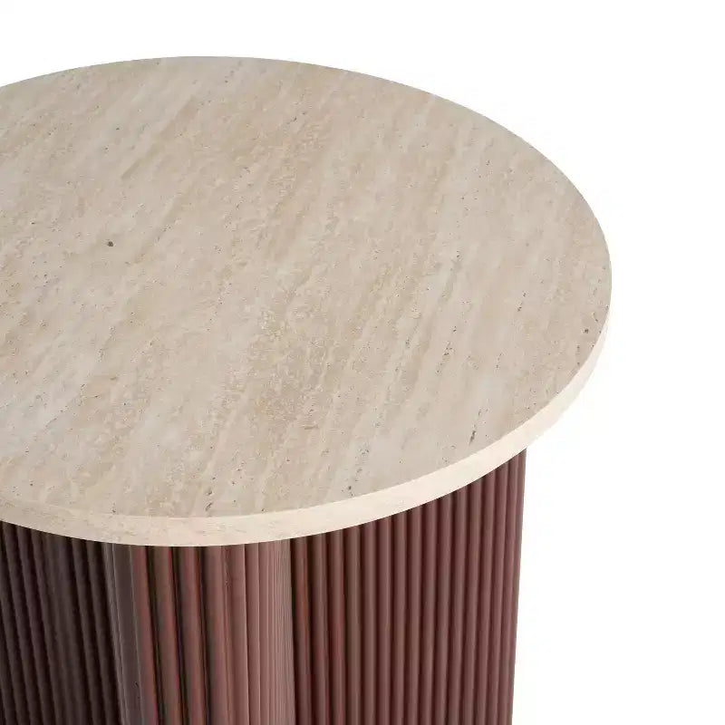 Table d'appoint cannelée en bois moderne Ursule