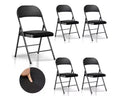 SUGIFT 4 Pack Black Padded Metal Folding Chair for Outdoor Indoor